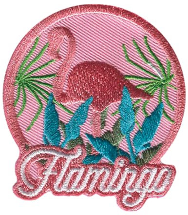 Catch the Patch Flamingo Vogel Tier - (Größe: 5,3 x 6,1 cm) – Aufbügler & Applikationen in verschiedenen Größen – Ideal für Kleidung, Schulranzen, Jeans & Rucksäcke