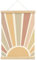 PLKMN Wandkunst-Poster mit Holzaufhänger, Wandkunst, Regenbogen-Sonnenaufgang am Horizont, geometrische Natur-Illustrationen, Linienkunst, 30,5 x 40,6 cm