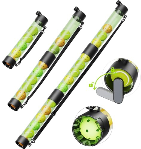SELMOR 17 Balls Pickleball Ball Retriever & Ball Holder Storage with Strap, Tennis Ball Tube Pickup Collector Back Saver for Pickleball Accessories, Quick for Pickleball Tube Ball Pickup