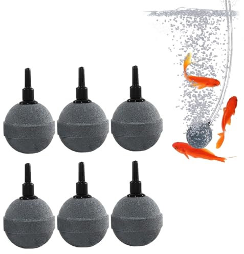 Zasvec Aquarium Luftstein 6 Stück Sauerstoffstein Sprudler Aquarium Luftausströmer Luftstein Kugel für Aquarium Sprudelstein für Aquarium Ausströmerstein Aquarium für Aquarien, Teiche, 4CM