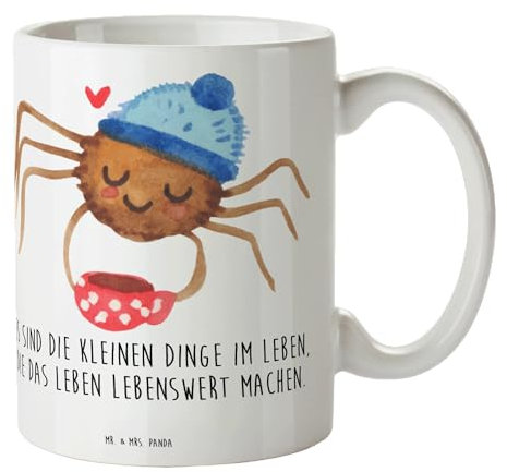 Mr. & Mrs. Panda Tasse Spinne Agathe Kaffee - Geschenk, Morgen, Cappuccino Tassen, Morgenmuffel, Becher, Büro Tasse, Merchandise, Tasse Sprüche,