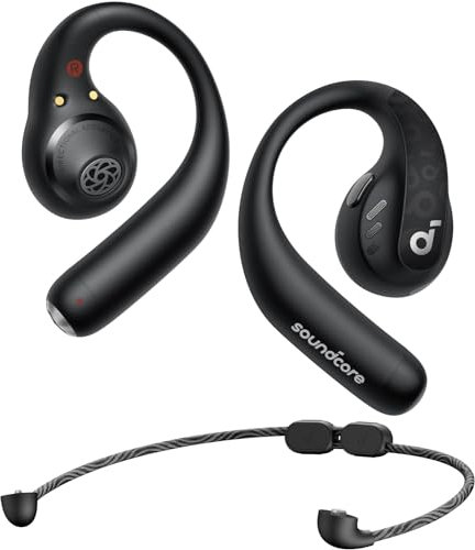 soundcore by Anker AeroFit Pro Open-Ear Headphones, Ultra Comfort, Secure Fit, Ergonomic Design, Rich Sound with LDAC, Bluetooth 5.3, IPX5 Water-Resistant, 46H Playtime(Renewed) (Black)