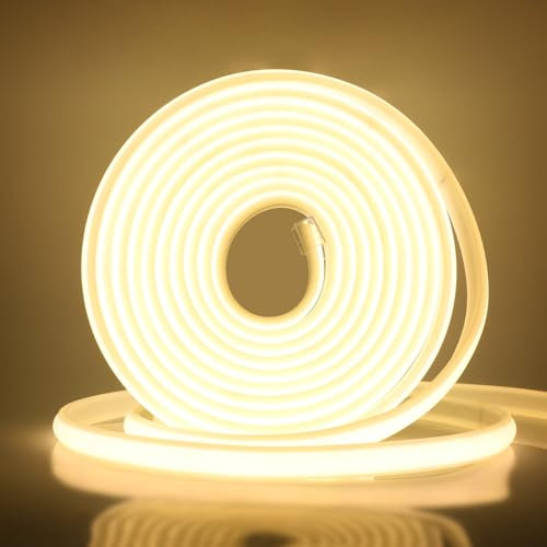 Wisada Strisce LED COB, Striscia Al Neon 288 LED/M, Flessibile 220V, Luce A Corda Tagliabile per Decorazione Interni (Bianco Naturale 4000-4500K, 1M)