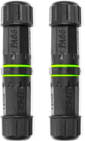 JSADZKJ Lot de 2 connecteurs de câble électriques étanches à 2 broches IP68 - Câble d'extérieur étanche - Prise en charge pour un diamètre de fil de 3,5 à 10 mm - Pour panneaux publicitaires en plein