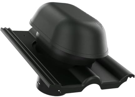 KRONO-PLAST Sanitär-Entlüftungskamin Dachziegel 150 für Betondachziegel Brass Frankfurter, Benders Mecklenburger, ProDach - Doppelrömer Dachziegel (Dunkelgraphit)