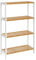 SONGMICS Bamboo Storage Shelf, 4-Tier Shelving Unit, Multifunctional, in the Hallway, Bathroom, Living Room, Balcony, Kitchen, 26 x 60 x 100 cm, White and Natural BCB034N01
