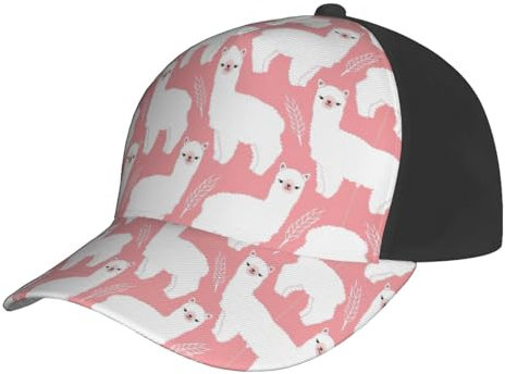Yqxwjl Alpaka Lama Print Baseball Cap für Sommer, Low Profile Dad Hat für Männer Frauen, verstellbare Trucker Mütze Schwarz, Schwarz, Einheitsgröße, Schwarz, Einheitsgröße