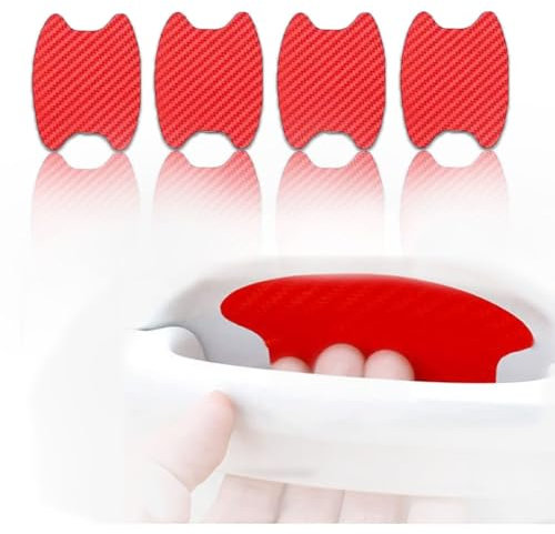 SFNDM Car Door Handle Protector Sticker, for Ford Focus MK2 MK2.5 2004-2010 Car Door Handle Protectors Car Door Handle Paint Scratch Protector Protection Cover,G-Red
