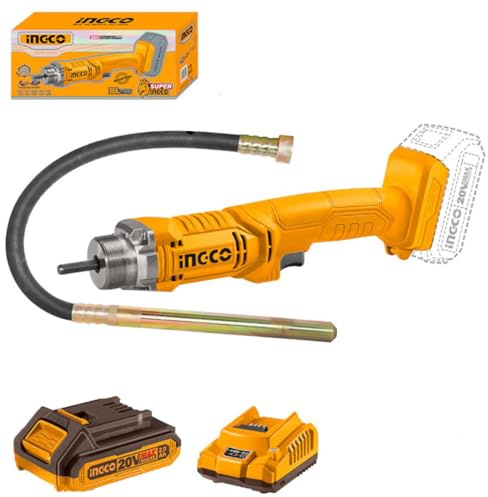 Ingco Ccvli2023011 Vibratore per Palcestruzzo Cemento a Batteria 20 V 35 mm Portatile