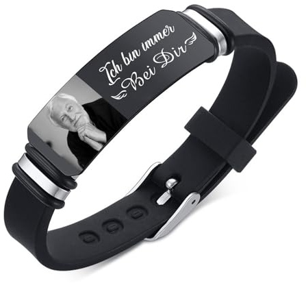 Wamantic Armband mit Foto Personalisiertes Geschenk Foto Armband mit Namen Damen Herren Deschenk für Männer Frauen Oma Papa