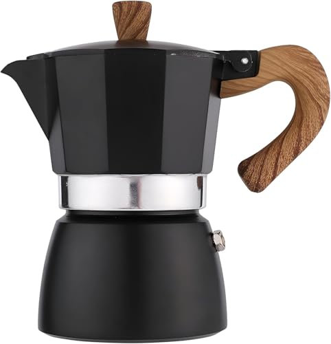 Werwing Cafetière italienne à moka de 283,5 g – cafetière expresso pour 6 tasses à expresso de camping – percolateur à café cubain manuel pour cappuccino ou latte (noir)