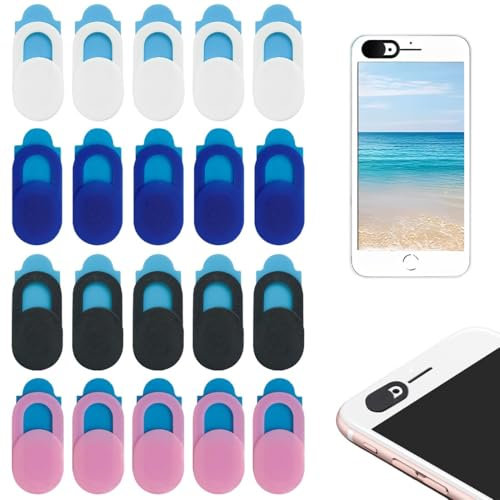 NJCXOLA 20 Pièces Webcam Cover,Couverture de Caméra pour Ordinateur Portable, 0.027 Ultra Mince Couverture de Caméra Web pour iPhone, iPad, Ordinateur Portable, PC