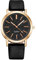 OFFCUP Damenuhr, Damen Analog Quarz Uhr mit Leder Armband, Uhren Damen Sternenhimmel Einfache Business Klassische Armbanduhr Lässig Quarzuhr Kleideruhr, 3 Zeiger, 39 mm Gehäusegröße -Schwarzes Gold