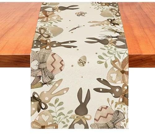 Tischläufer Ostern Thema - Osterläufer Für Tabelle, Esstisch Süßer Osterwäsche Runner,Farmhouse Spring Holiday Dekoration 72 X 13 Zoll Für Zuhause, Küche