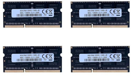 Plawee 4X Ddr3 8Gb Memoria Ram para Computadora Portátil 1600Mhz Pc3-12800 1.35V 204 Sodimm Compatible con Doble Canal para Memoria de Computadora Portátil AMD