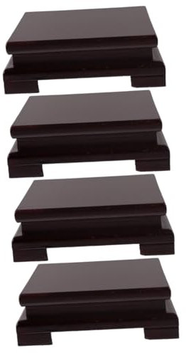 ibasenice 4 Piezas Soporte de florero de jardín para Flores viviendo Decoraciones de Mesa de Pedestal Decoraciones para Sala de Estar Soporte de jarrón Grande Plato para ENTRADO de Madera