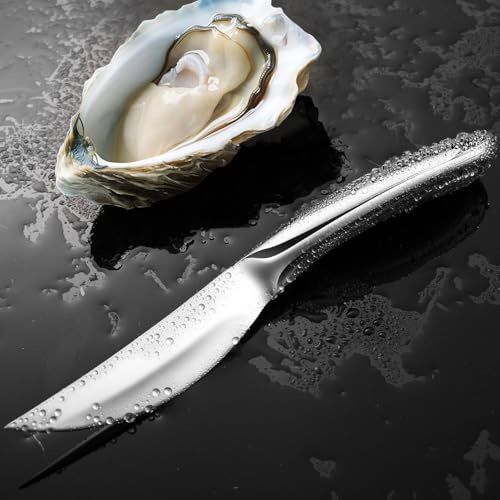 SUCCFLY Premium Oyster Shucking Knife，Stainless Steel Oyster Shucker Tool，Sturdy & Sharp Blade Oyster Clam Scallop Opener，Integral Casting Oyster Knives with Thickened Ergonomic Handle，Dishwasher Safe