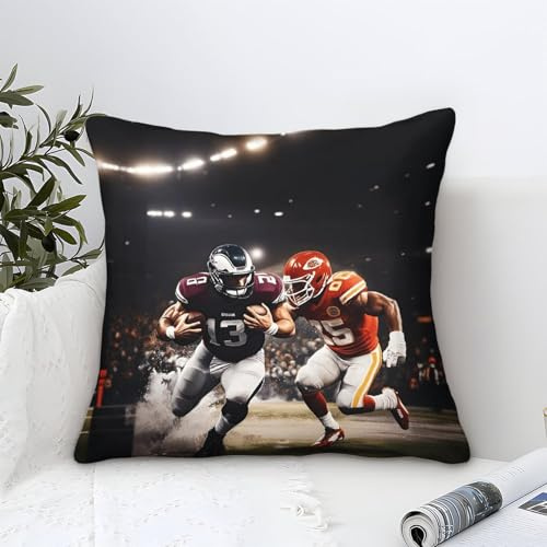 LILIlaobiao American Football-Kissenbezug Wasserfarben Thenfl Football Kissenbezüge Für Männer Und Frauen, Kissenbezug Wohnzimmer Bauernhaus 45x45cm