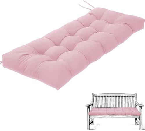 AQIGR Bankauflage Sitzkissen Gartenkissen Bankkissen 90x50/100x50/110x50/120x50cm, Dicke Von 8-10cm,Sitzauflagen Loungekissen Sitzpolster Auflage Für Bänke/Gartenbank(Rosa,100x50cm/39x20in)