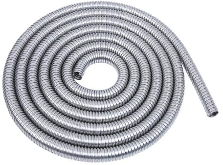 YJXYJQ 304 Stainless Steel Corrugated Conduit Hose - 6-100mm Diameter, 1-5M Length, Flexible Metal Cable Protector Sleeve for Wiring(5 Meter,ID 6mm)