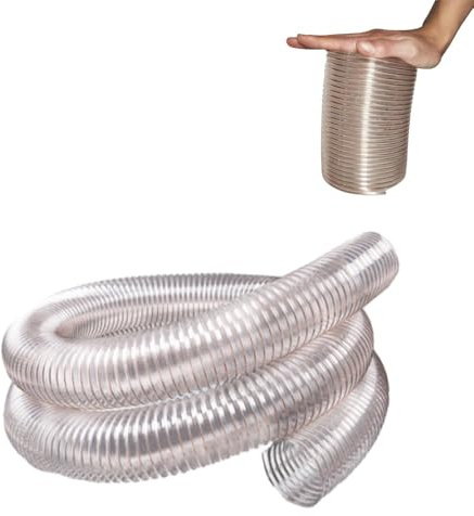RTVGNSZSJL PU Staubsammelschlauch Absaugschlauch 50 63 75 90 102 120 200 250mm Transparenter Vakuumschlauch Spiralschlauch 3 4 5 6 8 10m(10m/32.8ft,150mm-5.9in)