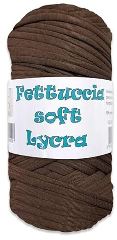 Fettuccia per Borse in Lycra Soft ad Uncinetto e Ferri MAS 400gr/105 mt. Ideale per Borse, Zaini, Cestini, Tappeti. (marrone 75)