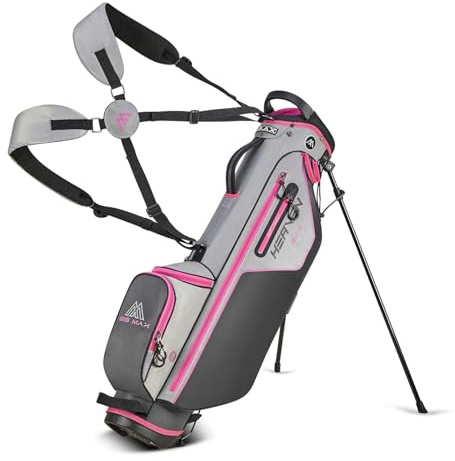 Big Max Heaven Six G Standbag mit 4 Teilern, leichte Golftasche mit Beinen, Standard, Unisex (Grau/Violett)
