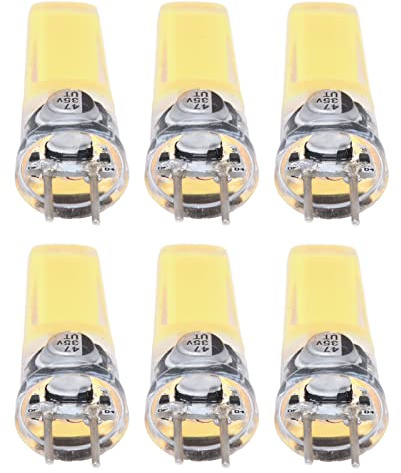 Dioche Light Bulb GY6.35 6PCS GY6.35 COB Light Bulb 5W 500lm Silicone Ceiling, Warm White, Suitable for Various Lighting Fixtures (Cool White)