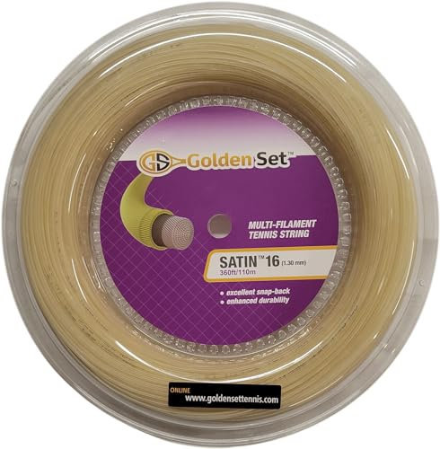 Golden Set Satin 16 g (1,30 mm), Rolle (110 m), Natur, Multi-Filament Tennissaite