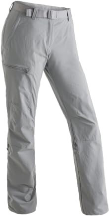 Maier Sports Lulaka, Damen Wanderhose, Wasserabweisende Outdoorhose für Trekking und Hiking, PFC-frei, mSTRETCH pro 4 & Dryprotec, Rollup-Funktion, Grau, 19 (W30/L29)