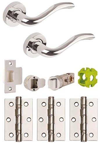 Jigtech JTB81000 Solar Door Pack-Privacy-Polished Chrome