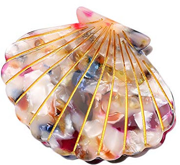 Haarklammer für Damen, Acetat, Muschel, modische Haarnadel, Zubehör für halbe Hochsteckfrisuren (bunt)