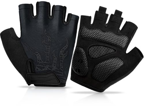 BTNEEU Fahrradhandschuhe Herren & Damen MTB Handschuhe Fitness Handschuhe | Stoßdämpfend Halbfinger Fahrrad Handschuhe Sommer Sporthandschuhe mit SBR-Polsterung für Rennrad, Motorrad