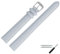 MARBURGER Uhrenarmband 12mm Leder Grau Silber XL Glatt Mit Naht - Montage Set 6601214000120