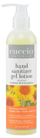 Cuccio Moisturising Hand Sanitizer Gel Lotion 237ml (8oz) - Sunflower Oil & Eucalyptus