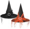 ITODA Hexenhut Hexenmeister Zauberhut 2 Stück Hexenmütze Halloween Kostüm Mädchen Hexen Hut Hexenkostüm Damen Karnevalskostüm Zauber Spitzhut mit Schleier Spitzmütze Maskerade Fasching Cosplay Party