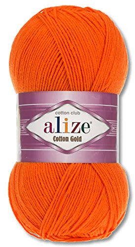 Alize 100 g Cotton Gold Premium Wolle in 59 Sommerwolle Garn Stricken Amigurumi (37 | Orange)