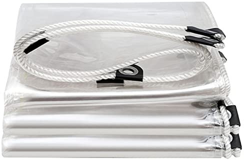 Telone Impermeabile per Esterno, Antipioggia Telo in PVC con Occhiellato Rinforzati, Copertura Protettivo, Tarpaulin Trasparente per Il Balcone del Giardino (Taglia : 1x2m/3.3x6.6ft)