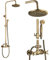fyheast Colonne de douche avec mélangeur de douche en laiton vintage avec douche et pomme de douche 80-120 cm réglable en hauteur