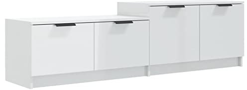 vidaXL Mobile Porta TV Bianco Lucido 158,5x36x45 cm Legno Multistrato