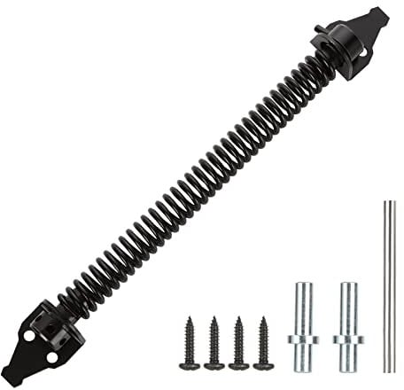 MIVIDE 14 Inch Gate Spring Closer, Adjustable Gate Spring, Self Closing Gate Door Spring, Heavy Duty Gate Spring Closer with Fittings for Wooden Gate