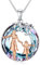 ROMANTICWORK Mutter Tochter Kette Sterling Silber Mutter Kristall Anhänger Halskette Schmuck Geschenke für Mama Mädchen Damen