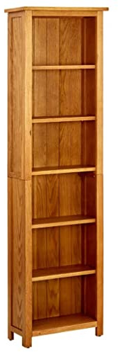 vidaXL Bücherregal 6 Fächer 52x22x180 cm Massivholz Eiche