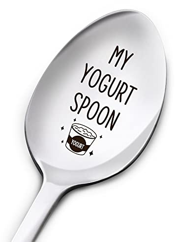 My Yogurt Spoon - Engraved Stainless Steel Spoon Gifts for Women, Men, Mom, Dad, Grandma, Grandpa, Sister, Friends