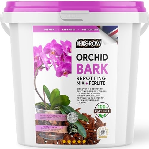 UK GROW Premium 1L Bucket of Orchid Focus Care Repotting Bark Soil tub Compost Perlite Mix 1l 2l 3l 4l 5l 10l 20l 30l (1 litre)