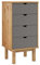 vidaXL Massivholz Schubladenschrank Beistellschrank mit Schubladen Schrank Klein Holzschrank Nachtschrank Nachtkommode OTTA Braun Grau 45x39x90cm
