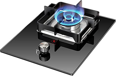 IBOWZ Gasherd,Gaskochfeld Gasherd Gasherd 5.0KW Tragbarer LPG/NG-Herd aus schwarzem Glas mit roter Punkterinnerung gegen Verbrühungen [Energieklasse A+] [Energieklasse A] (Color : NG)
