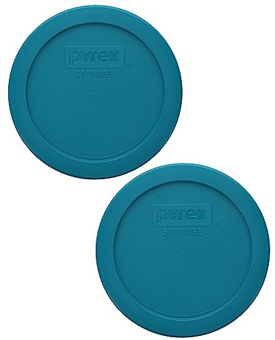 Pyrex 7200-PC 2-Cup Adriatic Blue Food Storage Replacement Lid (2-Pack) - Made in USA