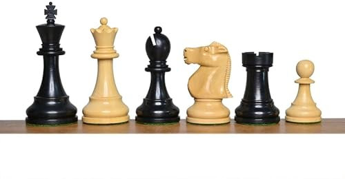 Juego de piezas de ajedrez reproducidas de Fischer Spassky Staunton de 1972, solo piezas de ajedrez ponderadas, tamaño King de 3.7 pulgadas