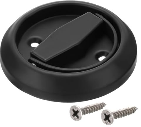 sourcing map Runder Ziehgriff, 1 Stück 3 - Edelstahl Ringgriff mit Schrauben, versenkbarer Türgriff für Schubladen und Kleiderschränke (Schwarz)